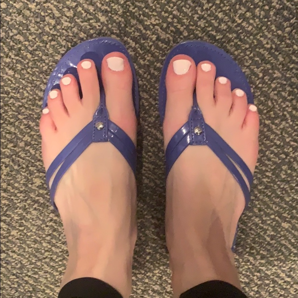 Coach Juney Patent Leather flip flops